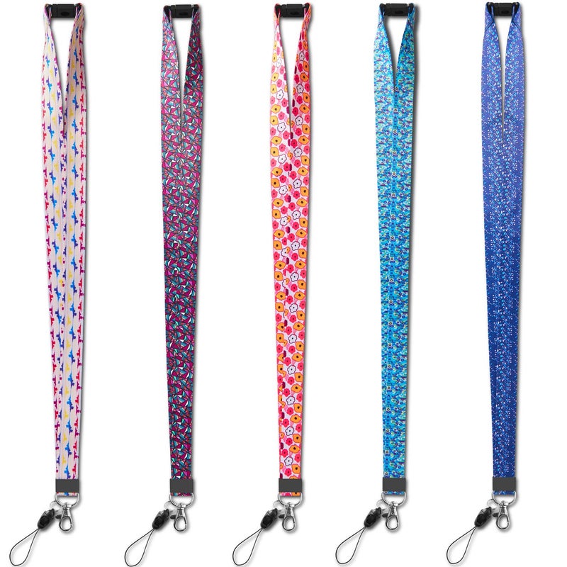 YOUOWO 5 Pack Cute Breakaway Lanyards for Women & Kids - ID Badge & Card Holders, Wide 0.79 inches (2cm) - Image 3